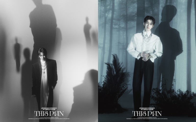 세븐틴 정한X원우, 도시 속 ‘THIS MAN’…싱글 1집 두 번째 오피셜 포토 공개