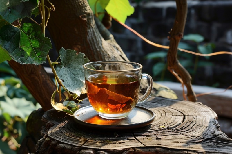 따뜻한 구기자 차는 심신 안정에도 도움이 된다. / 이미지 생성 : 미드저니 (by rido)