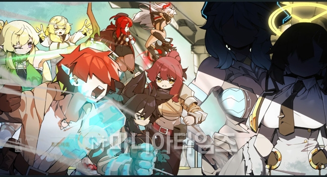 '패스마스터'의 등장인물들. 왼쪽 아래 눈이 가려진 붉은 머리의 남성이 주인공 '랜드'이며, 함께 있는 여성들이 인연으로 맺어질 수 있는 대상들이다. 오른쪽의 얼굴이 어둠에 가려진 인물들이 신적 존재로 짐작되는 '포르마트'와 '히스토리'. 출처 : 인게임 화면 캡처