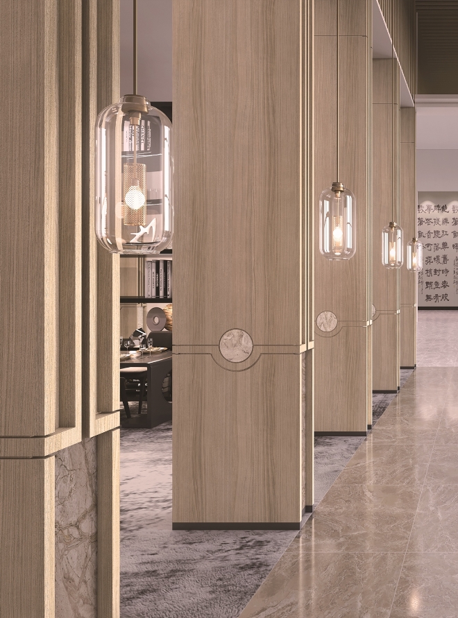 환경표지인증을 획득한 '베니프 - 우드 패턴'이 시공된 공간 / 사진=LX하우시스 제공