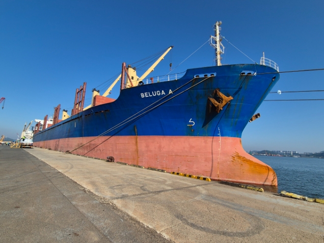 목포항 식량원조 출항 현장 / 사진=한국농수산식품유통공사 제공