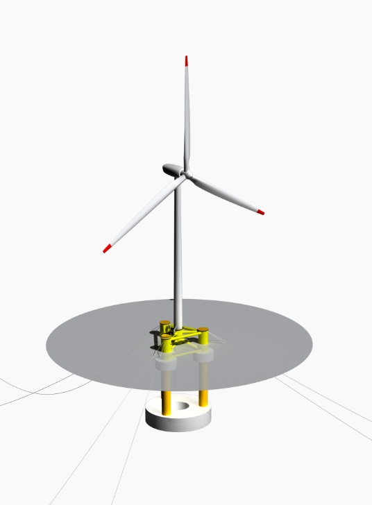 대우건설이 네덜란드 MBS와 공동 개발한 승강형 스파식 부유체(MSPAR) 조감도 / 사진=대우건설 제공