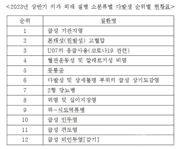 출처:2023년상반기건강보험진료비통계지표-진료일기준(치과질환제외)