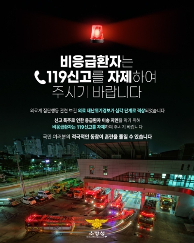 비응급환자 119신고 자제 당부 / 이미지=진도소방서 제공