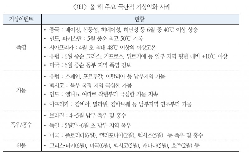 올 여름 최악의 지구온난화 가능성...애그플레이션 우려 감안해야 - 국금센터