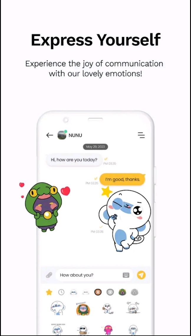 '앙코르 챗'에 도입된 이모티콘. 유니온모바일은 추후 캐릭터 사업까지 전개할 예정이다.