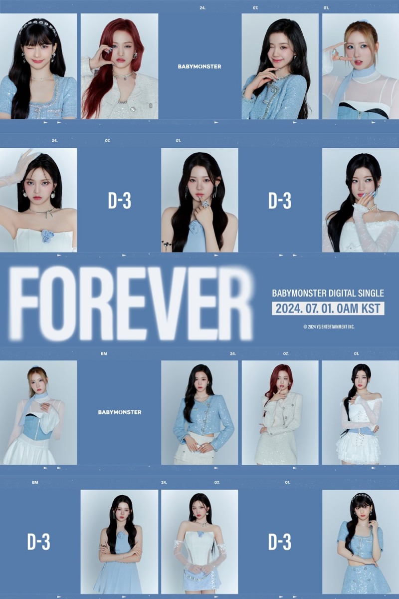 베이비몬스터, ‘FOREVER’ 프로필 포스터 공개…청량감 가득 7인 7섹 매력