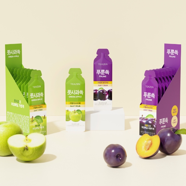 티젠, 액상 파우치 ‘푸룬쏙, 풋사과쏙’ 2종 출시