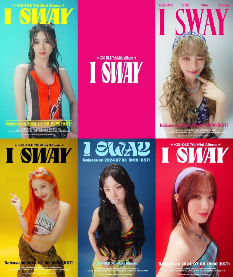(여자)아이들, 미니 7집 무빙포스터 공개…비비드한 무드로 'I SWAY' 예고