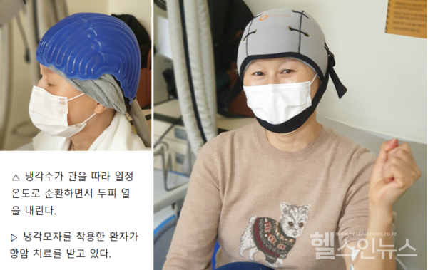 냉각모자착용모습