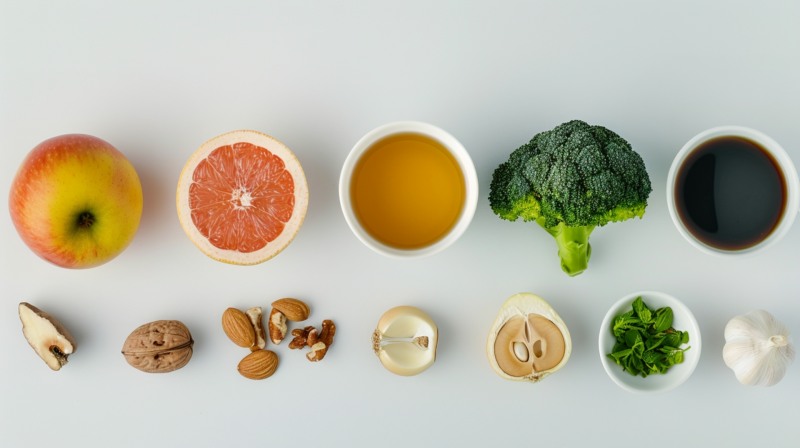 스트레스 관리와 더불어 해독에 좋은 식품을 먹어주면 좋다. / 이미지 생성 : 미드저니 (by rido)