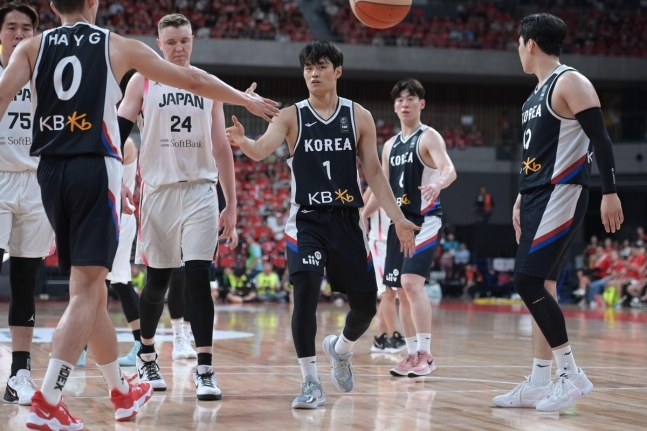 지난 5일 일본과 1차전에서 자유투를 성공한 유기상