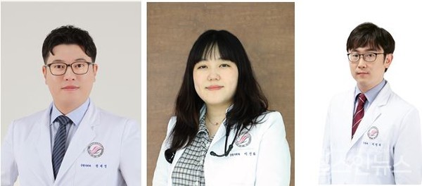 왼쪽부터)한림대학교동탄성심병원순환기내과천대영교수(공동교신저자),이진화교수(공동1저자),한림대학교성심병원신경과이민우교수(공동교신저자),숭실대학교정보통계보험수리학과한경도교수(공동1저자)