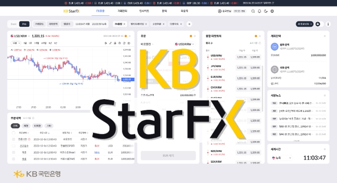 KB국민은행은 이달부터 시행된 외환시장 선진화에 맞춰 차세대 외환매매 플랫폼 KB Star FX를 리뉴얼한다고 8일 밝혔다. (사진 = KB국민은행 제공)