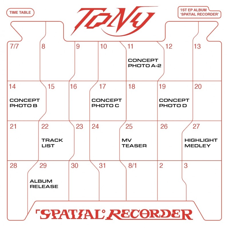 토니, 첫 韓 미니앨범 타임 테이블 오픈…두근두근 호기심 증폭