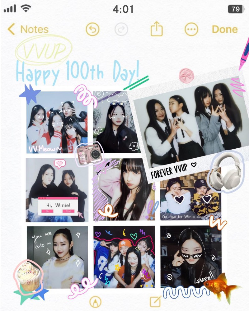 VVUP, 9일 데뷔 100일 기념 축전 이미지 공개…숫자 '100'으로 알아보는 활약상