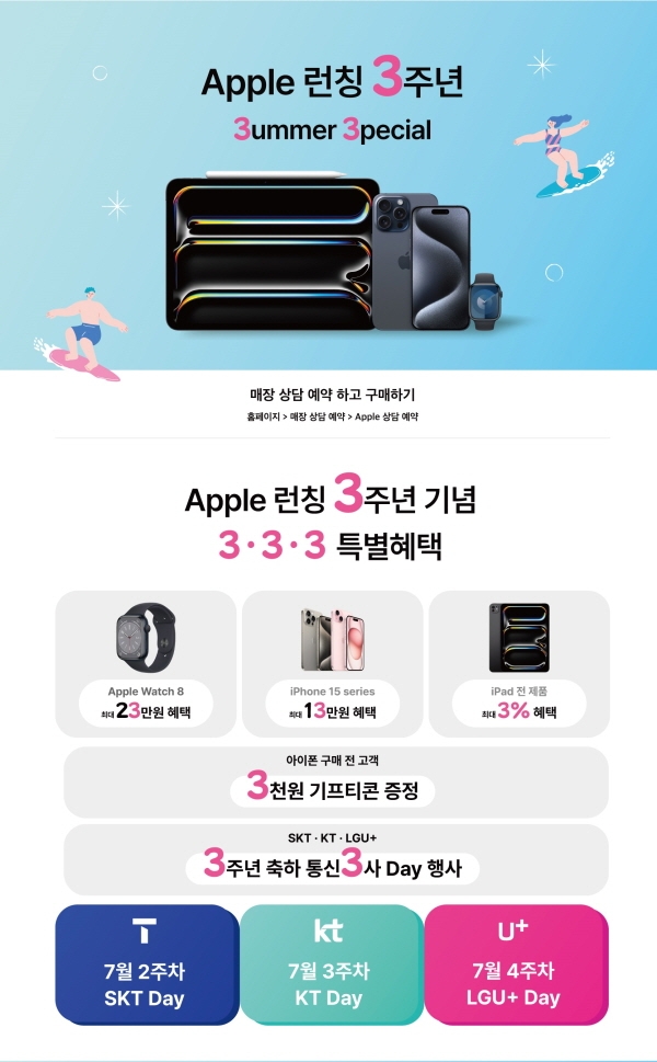 LG전자 베스트샵, 오는 31일까지 Apple 런칭 3주년 기념 행사