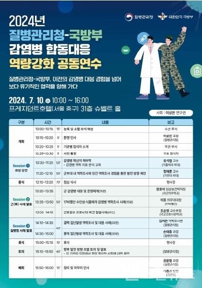 2024년질병관리청-국방부감염병합동대응역량강화공동연수개요