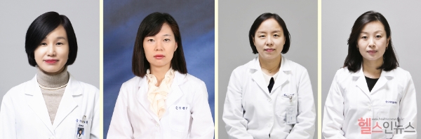왼쪽부터) 내분비내과 김효정, 김진택, 정경연 교수, 신장내과 이소영 교수