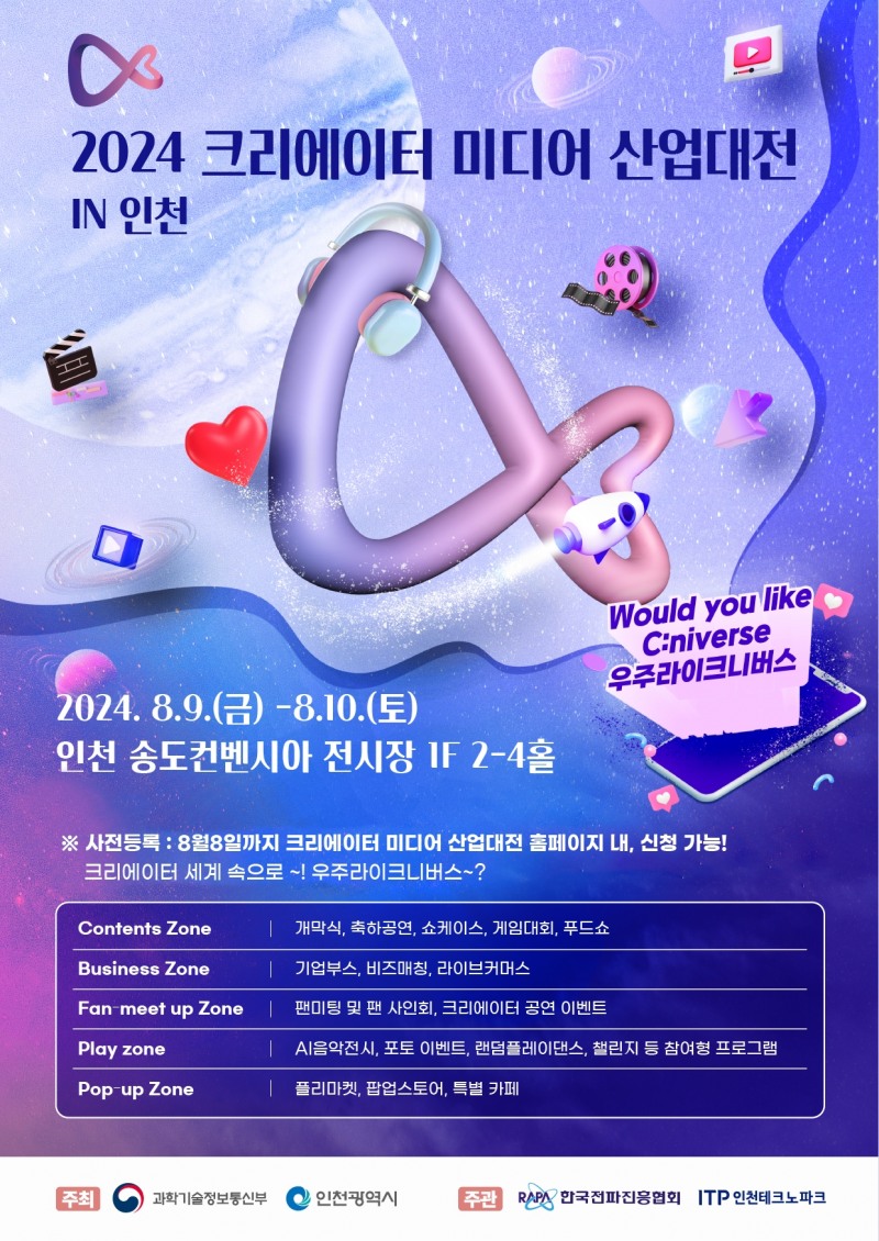 크리에이터들의 우주세계...‘2024 크리에이터 미디어 산업대전 in 인천’ 송도에서 또 모인다