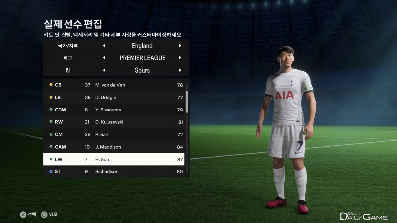 페이스 스캔으로 구현된 'FC 24' 속 손흥민.