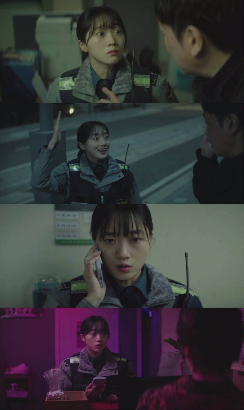 ‘노 웨이 아웃 : 더 룰렛’ 오우리, 열정 충만 지구대 순경으로 완벽 변신…조진웅에게 사건 적극 어필