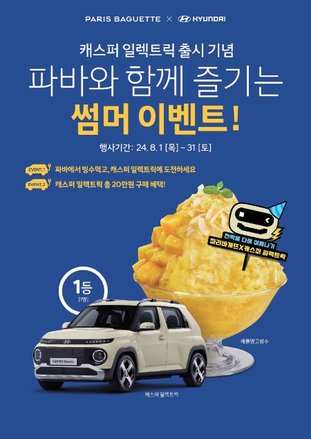 파리바게뜨 ‘캐스퍼 일렉트릭’ 증정 이벤트 진행