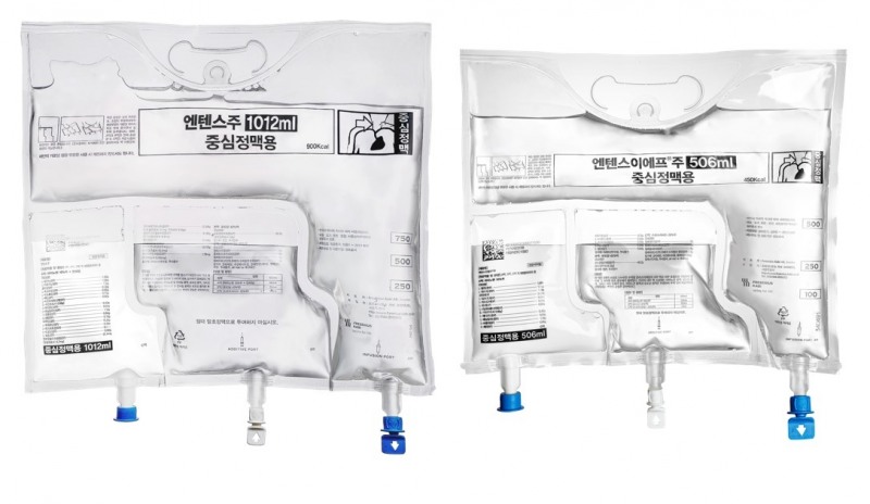 사진=(좌)엔텐스주, (우)엔텐스이에프주, 프레지니우스 카비 코리아가 새롭게 출시한 고함량 아미노산 영양수액제
