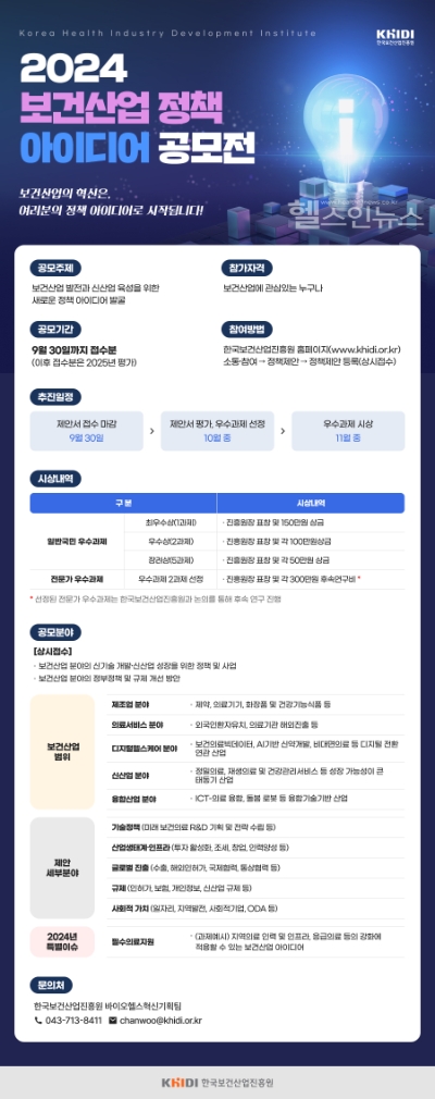 2024 보건산업 정책 아이디어 공모전 포스터