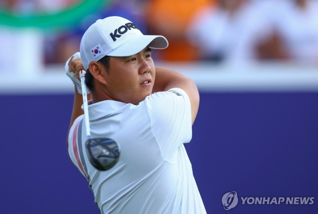 김주형의 2라운드 경기 모습.