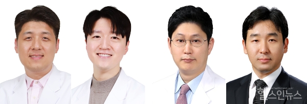 (좌측부터) 순천향대 부천병원 산부인과 박준식‧김정철, 연세대학교 세브란스병원 산부인과 이정윤‧KAIST 의과학대학원 박수형 교수