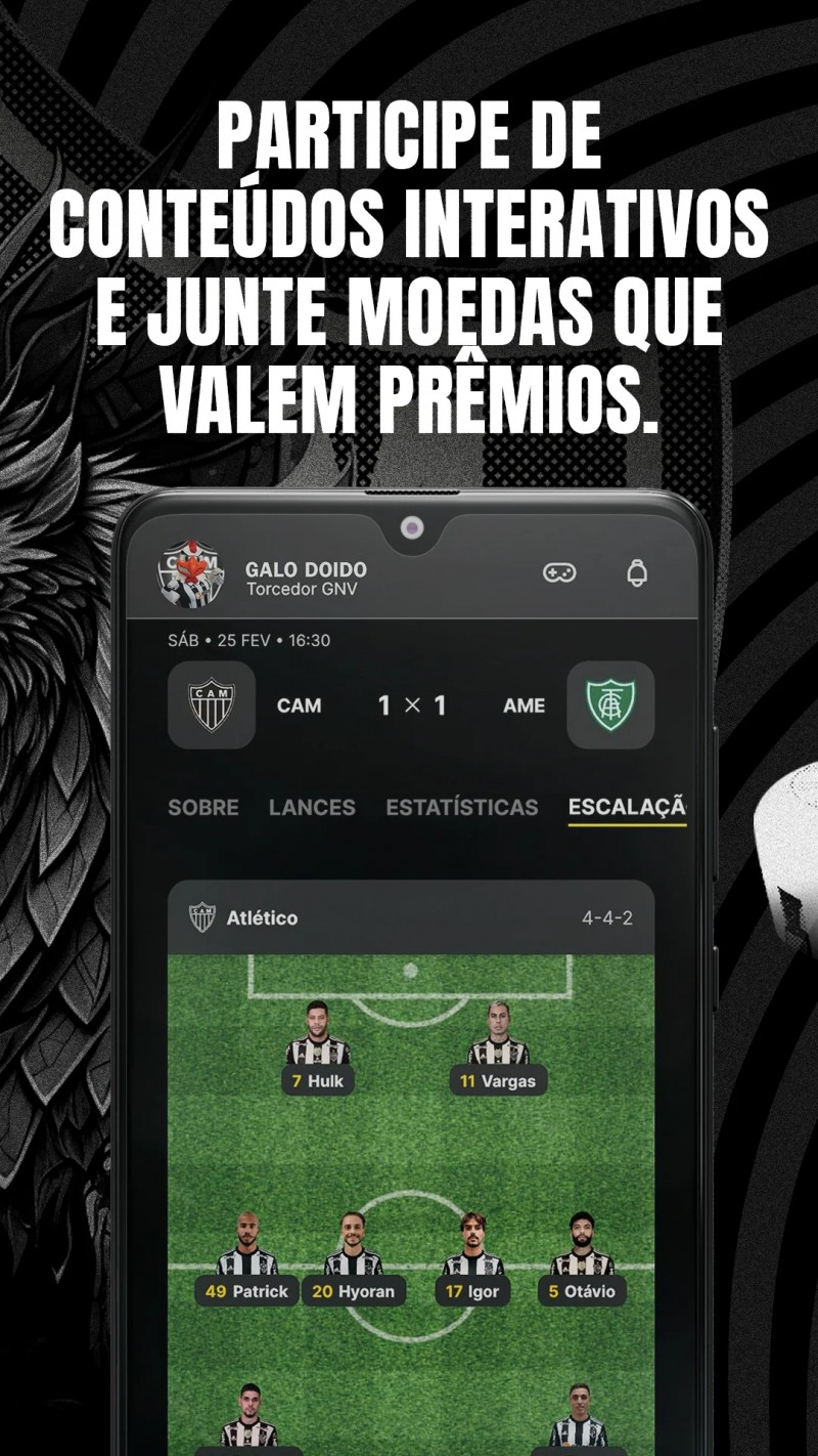 축구팀 아틀레치쿠 미네이루의 앱 'Super App do Galo'(출처=구글 플레이 'Super App do Galo' 페이지).