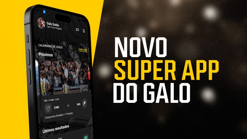 축구팀 아틀레치쿠 미네이루의 앱 'Super App do Galo' 관련 이미지(출처=아틀레치쿠 미네이루 공식 홈페이지).