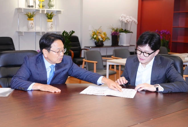 한동훈 국민의힘 대표 면담 / 사진=광주시 제공