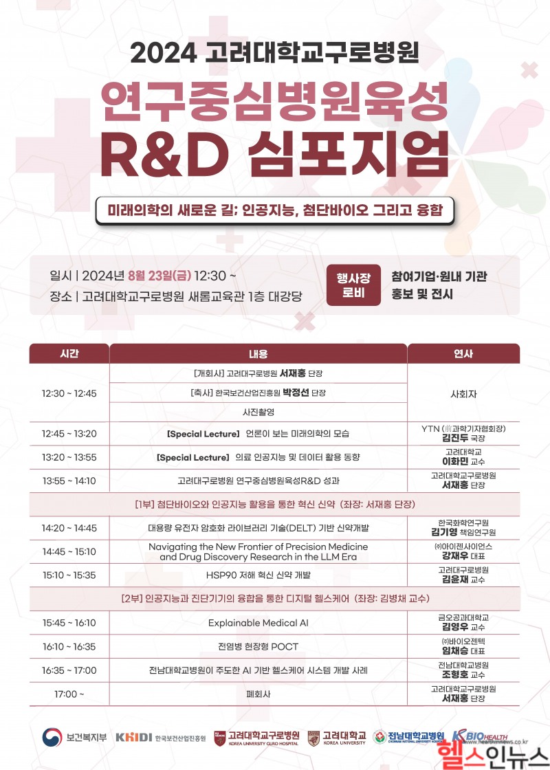 2024 고려대학교구로병원 연구중심병원육성 R&D 심포지엄 안내 포스터 (고려대학교구로병원 제공)