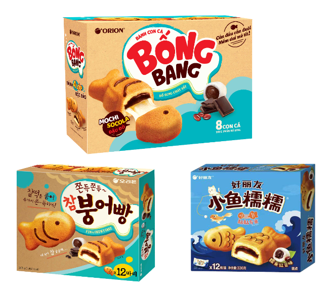 베트남∙한국∙중국 법인 ‘참붕어빵’ 제품 / 사진=오리온 제공
