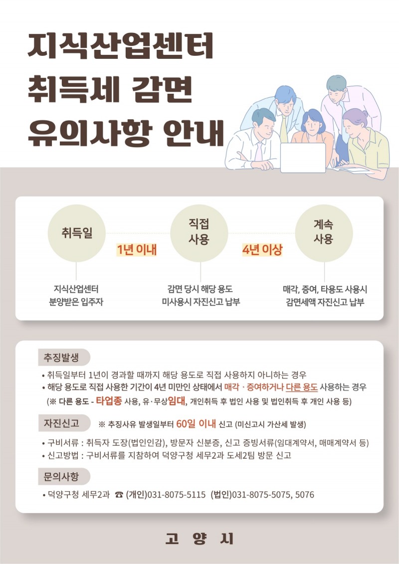 고양시, 지식산업센터 분양자 대상 취득세 감면 규정 안내