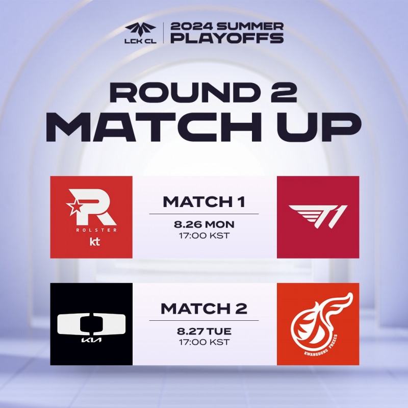 LCK CL PO 2라운드 대진(사진=한국e스포츠협회 SNS).
