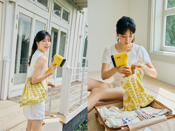 테팔 핸디형 스팀다리미 퓨어팝X플리츠마마 파우치 가방 (사진=테팔 제공)