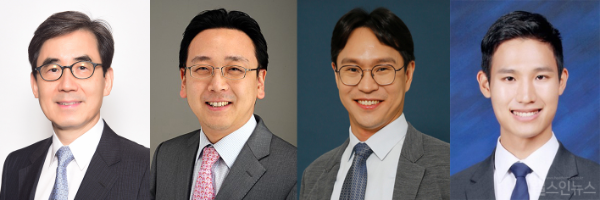 사진 왼쪽부터, 서울대병원 순환기내과 김효수·박경우·강지훈 교수, 윤준필 임상강사 (서울대학교병원 제공)