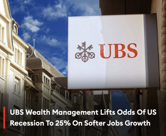 (상보) UBS, 미국 경기침체 확률 20%→25%로 상향
