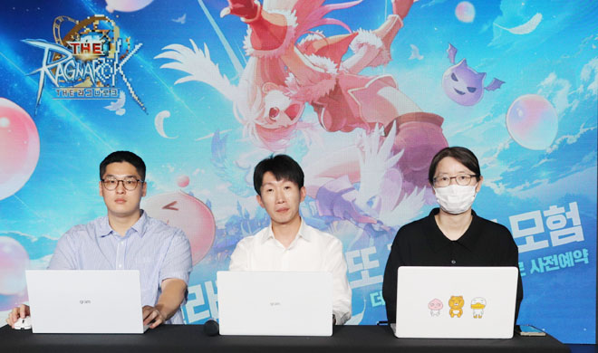 왼쪽부터 그라비티 나경일 사업 PM, 선상웅 사업 PM, 박연주 운영 총괄. 사진 제공 : 그라비티