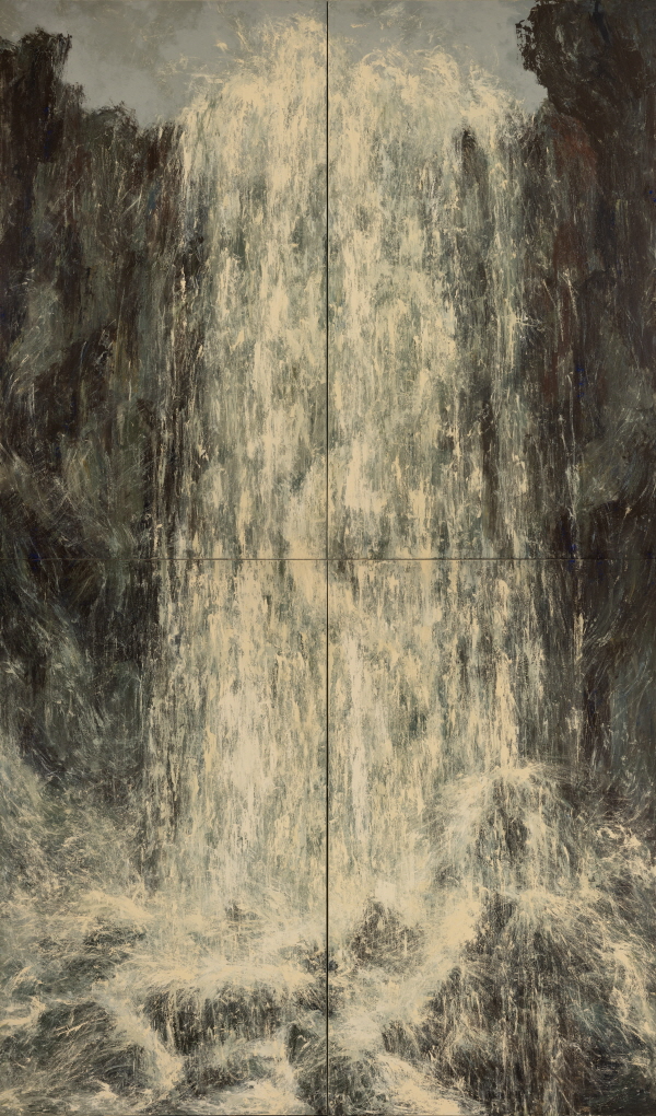 강요배 수상작가 대표작 이미지_폭포 속으로, 캔버스에 아크릴릭, 668×386cm, 2022
