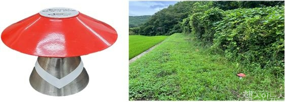 (왼쪽부터)감시사업에 활용되는 털진드기 채집기와 설치 모습 (질병관리청 제공)