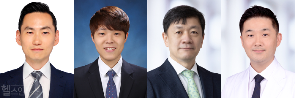 사진 왼쪽부터) 서울대병원 신경과 김성민 교수·민영기 연구원, 안과 김성준·정재호 교수 (서울대병원 제공)