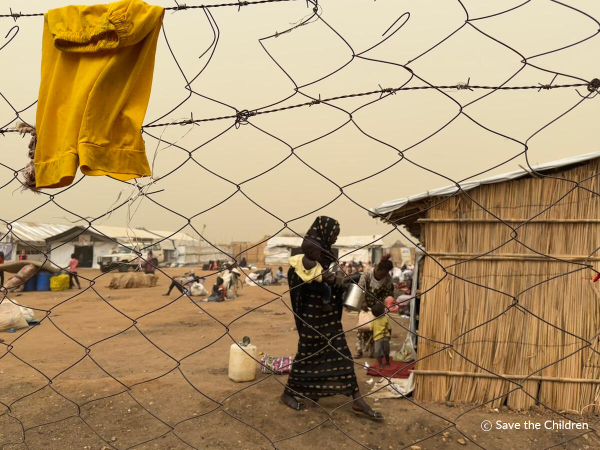 수단에서 분쟁을 피해 남수단 조다(Joda) 국경으로 대피한 실향민들이 거주하는 난민촌 © 세이브더칠드런