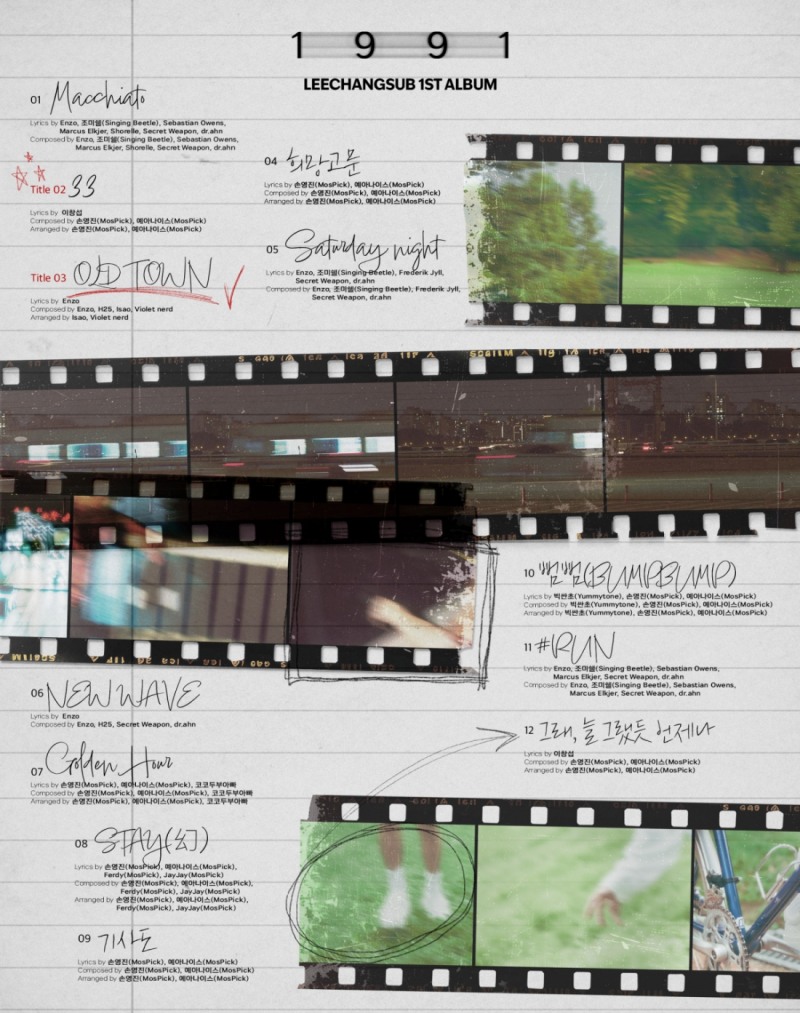 이창섭, 정규 1집 ‘1991’ 트랙리스트 공개…총 12곡 수록