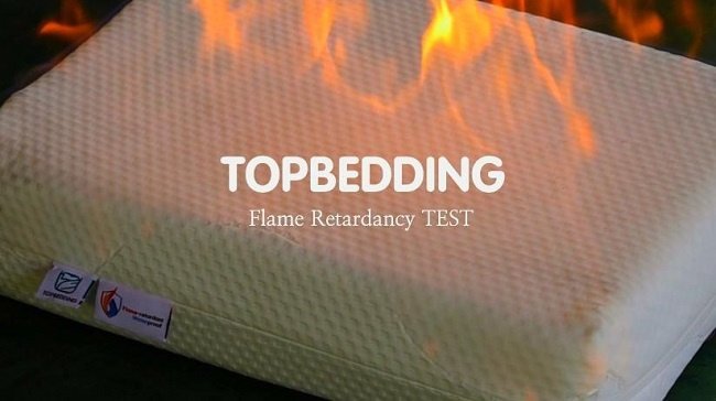 탑베딩의 난연 방수 매트리스커버 테스트