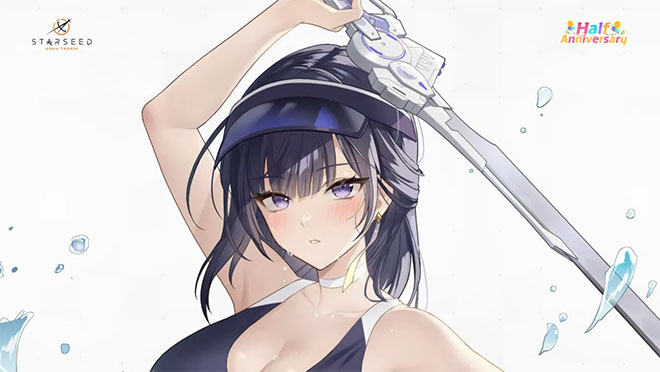 '스타시드: 아스니아 트리거' 하프 애니버서리 기념 공개 원화가 드로잉 영상 화면 캡처. 자료 제공 : 컴투스