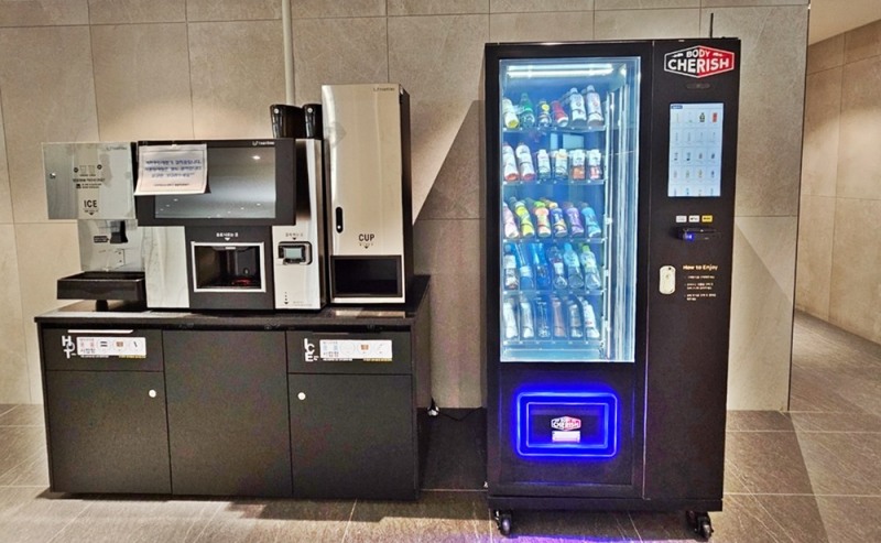 안산푸르지오브리파크 아파트 커뮤니티센터에 서비스중인 바디체리쉬 자판기제품(사진제공=바디체리쉬)